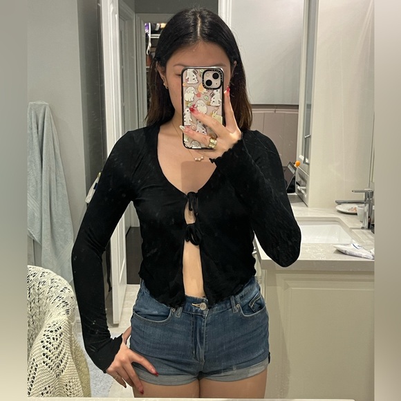 GARAGE black tie top - Picture 1 of 4